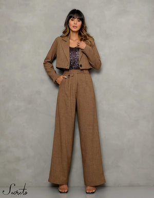Blazer Cropped Tabata Caramelo
