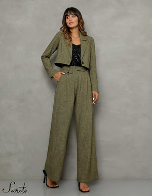 Blazer Cropped Tabata Verde Militar