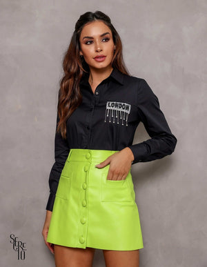 Camisa London Botões Preta