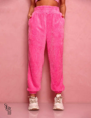 Calça Baggy Teddy Rosa