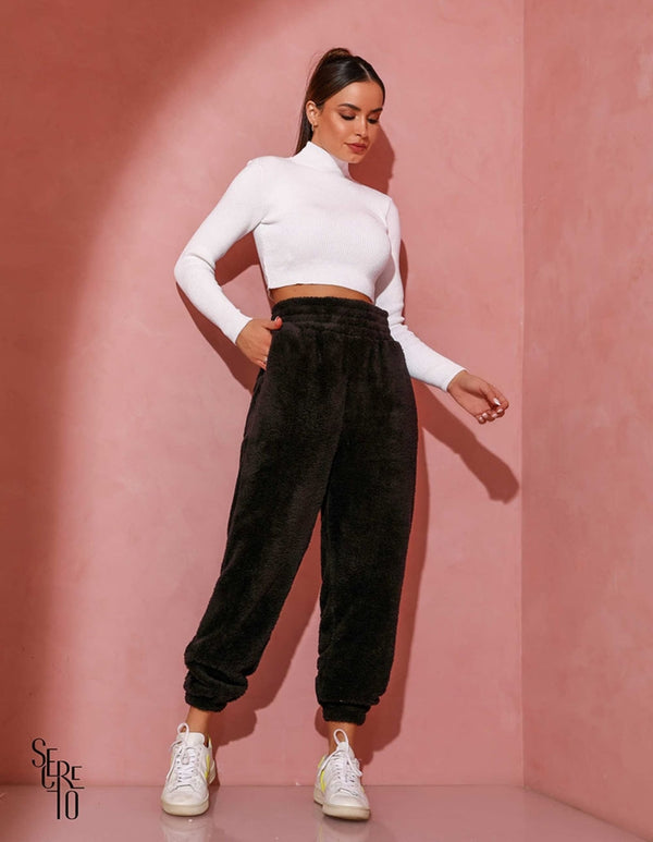 Calça Baggy Teddy Preta