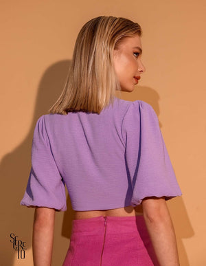 Cropped Fabi Tiras Lilás