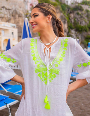 Vestido Bata Federica Bordado Lima