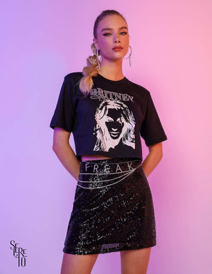 T-Shirt Cropped Britty Preta