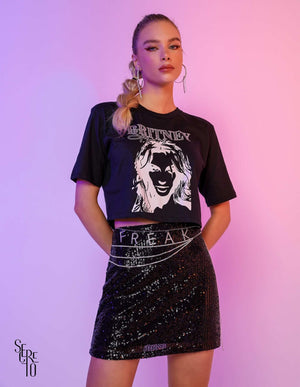 T-Shirt Cropped Britty Preta