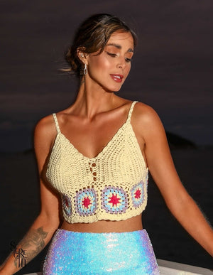 Cropped Crochê Eloá Camomila