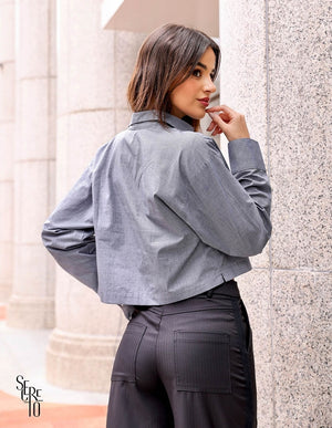 Camisa Cropped Camila Preto