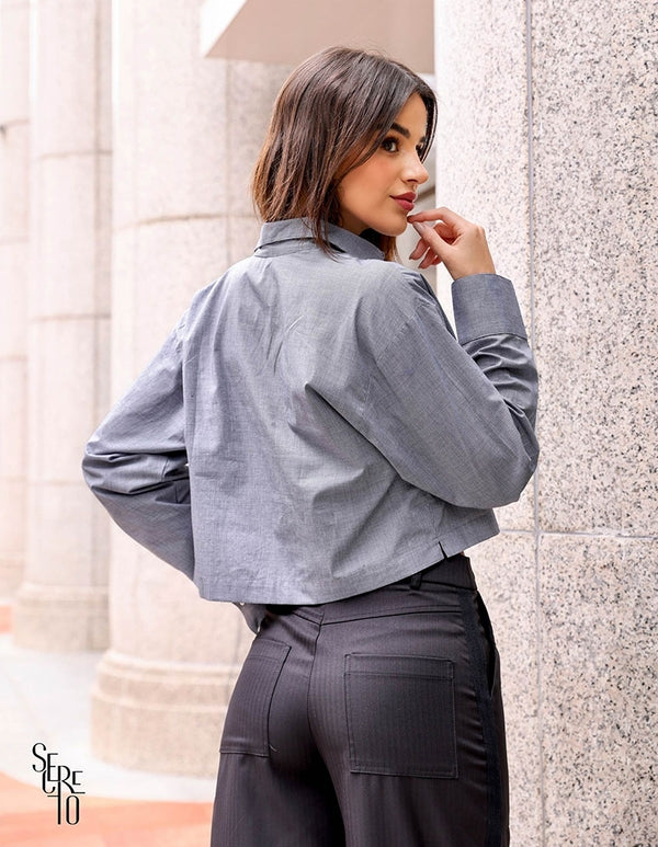 Camisa Cropped Camila Preto