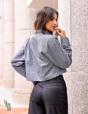 Camisa Cropped Camila Preto