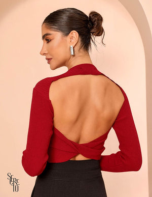 Blusa Dinah Tricô Modal Marsala