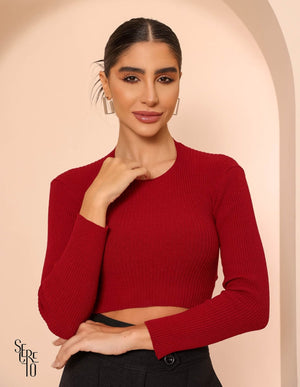 Blusa Dinah Tricô Modal Marsala