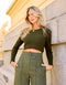 Blusa Dinah Tricô Modal Verde Militar