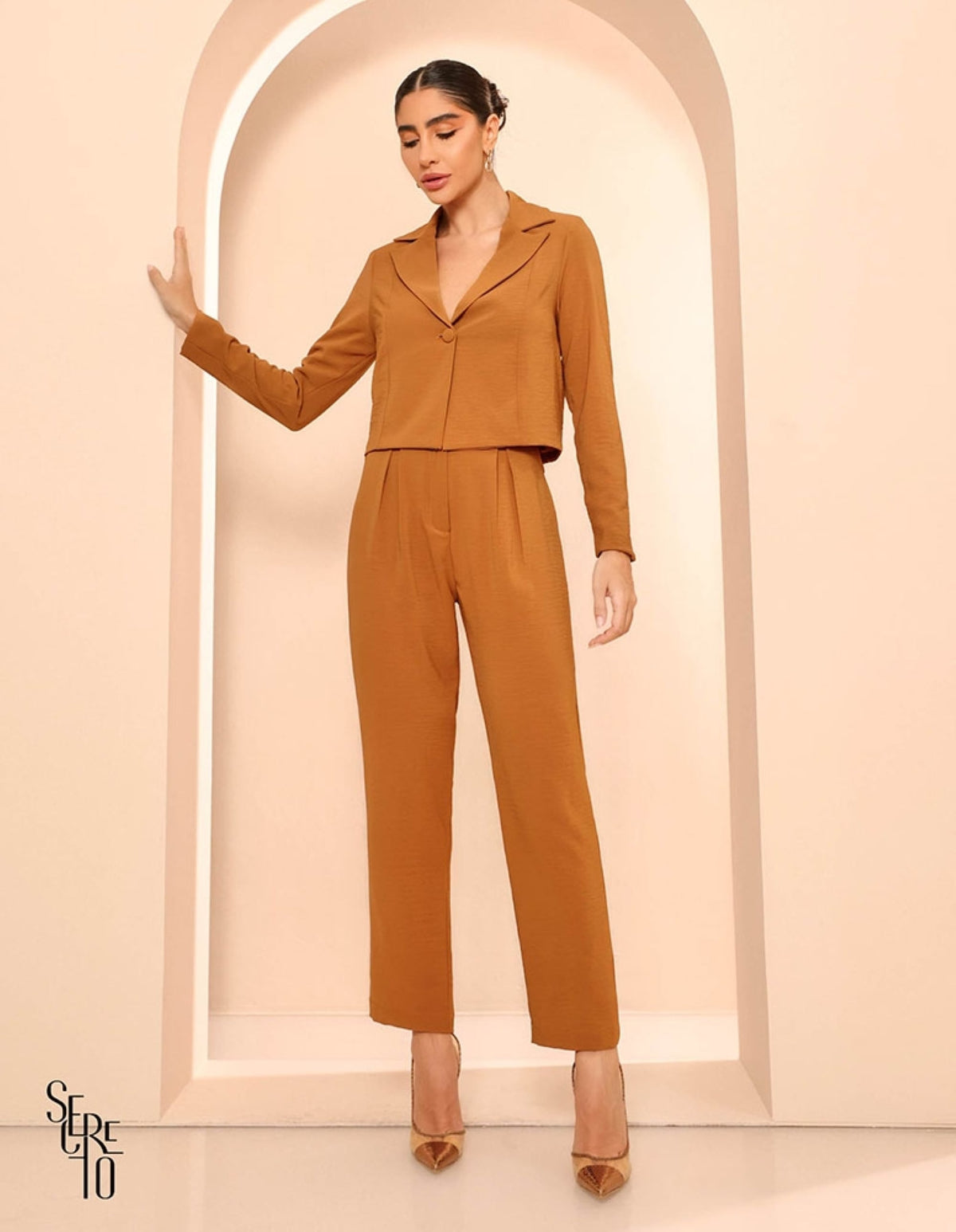 Trijunto Blazer Conjunto Catherine Camel