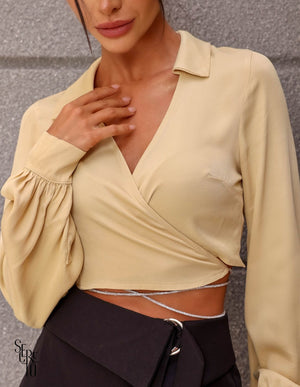 Blusa Allegra Transpassada Areia