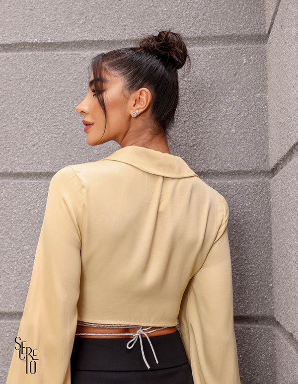 Blusa Allegra Transpassada Areia