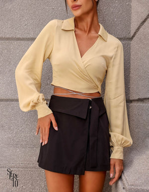 Blusa Allegra Transpassada Areia