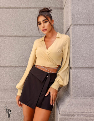 Blusa Allegra Transpassada Areia