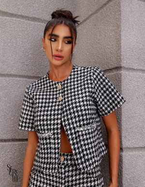 Casaqueto Olivia Tweed Preto