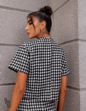 Casaqueto Olivia Tweed Preto