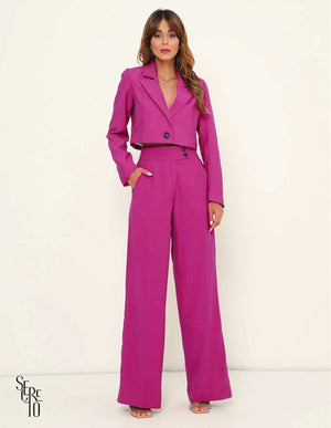 Calça Pantalona Mirela Botões Rosa