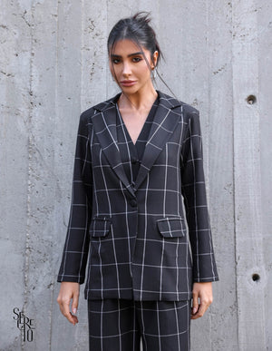 Max Blazer Olivia Xadrez Preto