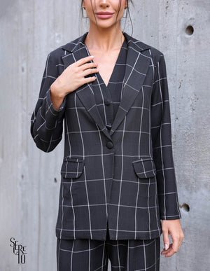 Max Blazer Olivia Xadrez Preto
