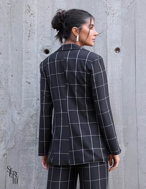 Max Blazer Olivia Xadrez Preto