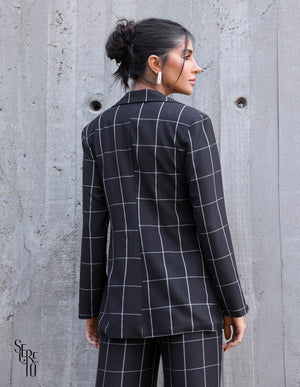 Max Blazer Olivia Xadrez Preto