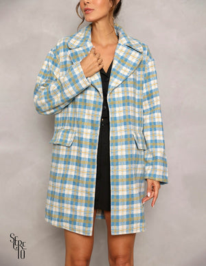 Casaco Clarissa Xadrez Azul