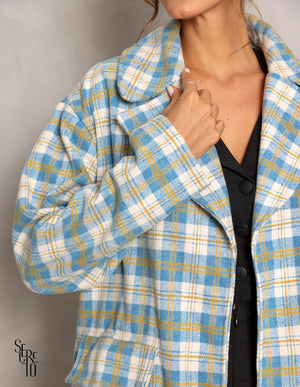 Casaco Clarissa Xadrez Azul