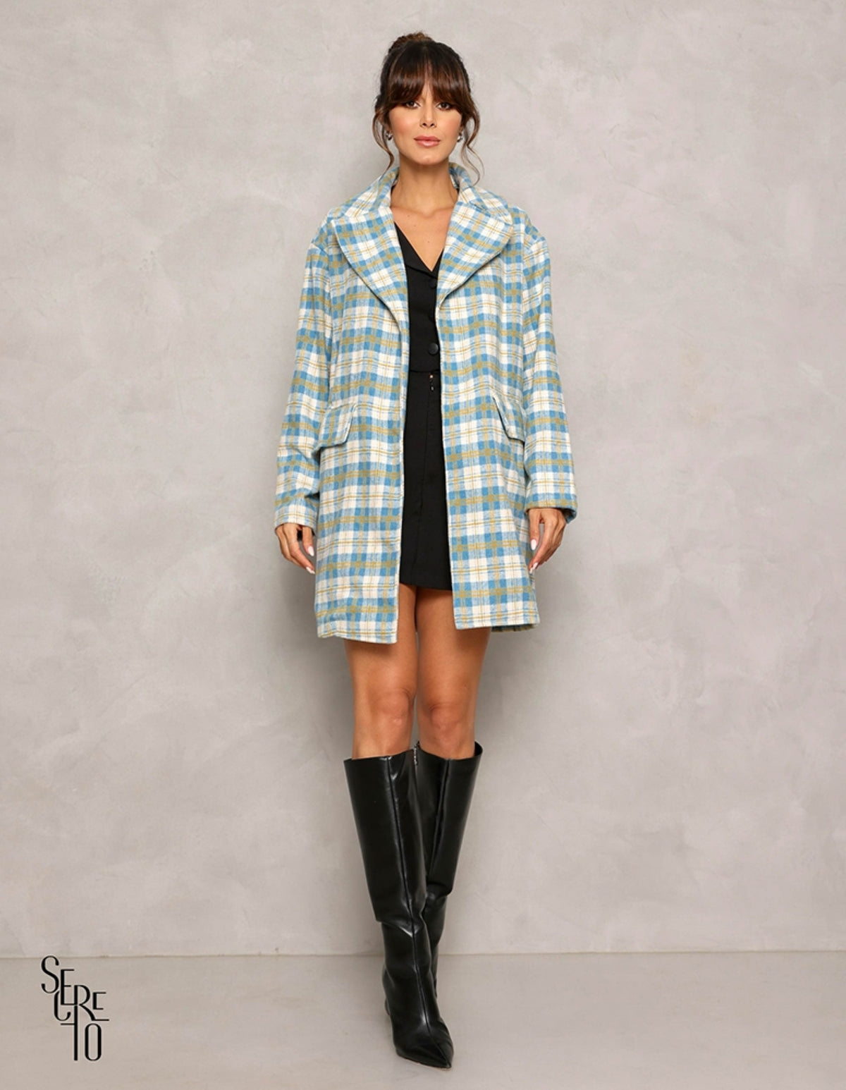 Casaco Clarissa Xadrez Azul