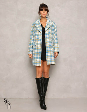 Casaco Clarissa Xadrez Azul