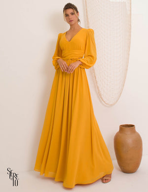 Vestido Longo Kendra Cós Cruzado Durazno