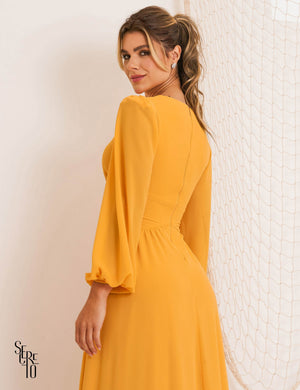 Vestido Longo Kendra Cós Cruzado Durazno