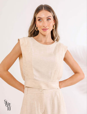 Conjunto Cropped Short Amanda Natural