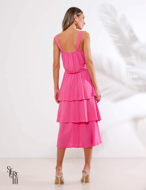 Conjunto Cropped Saia Babado Melissa Rosa