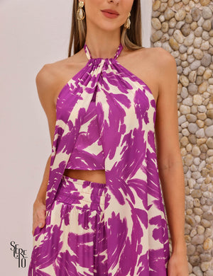 Blusa Aberta Alongada Zayan Fucsia