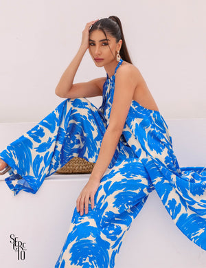 Blusa Aberta Alongada Zayan Azul