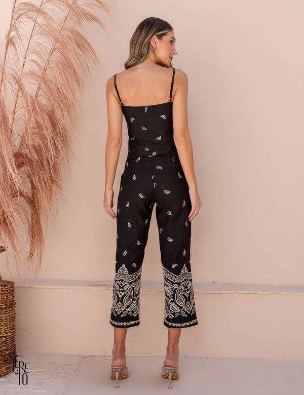 Calça Linho Bordado Laura Preto