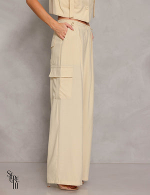 Conjunto Cropped e Calça Lila Creme