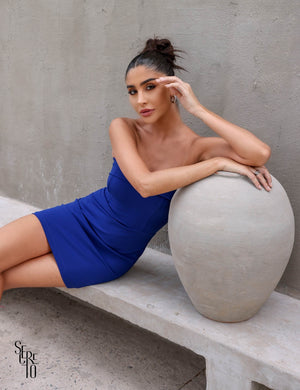 Vestido Curto T.Q.C Luciana Azul Klein