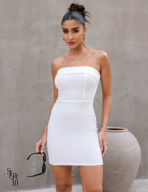 Vestido Curto T.Q.C Luciana Off White