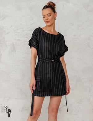 Conjunto Blusa e Saia Cargo Leila Preto