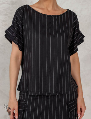 Conjunto Blusa e Saia Cargo Leila Preto