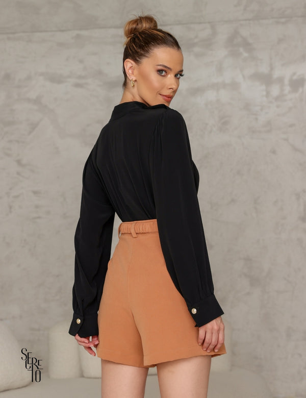 Blusa Manga Longa Celina Preto