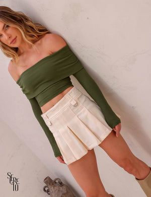 Blusa Ombro a Ombro Leona Verde Musgo