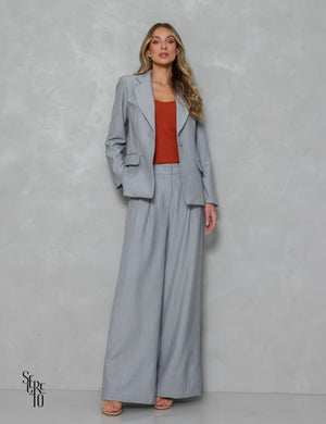 Blazer Alongado Alfaitaria Lira Cinza