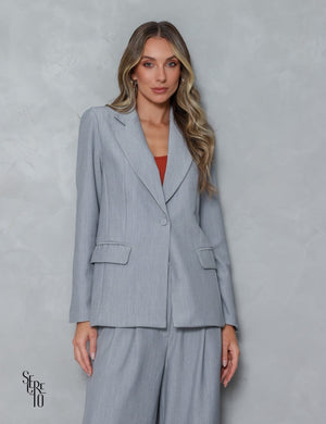 Blazer Alongado Alfaitaria Lira Cinza