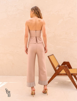 Conjunto Cropped e Calça Andromeda Rosê Antigo