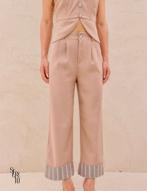 Conjunto Cropped e Calça Andromeda Rosê Antigo